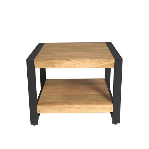 Bijzettafel Britt met onderblad Naturel Mangohout  60 cm