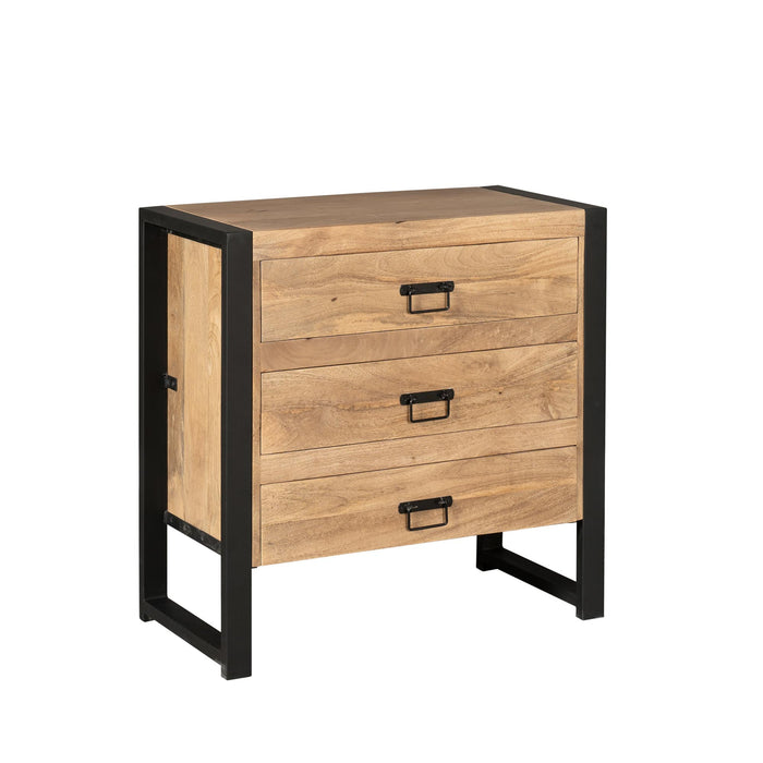 Ladenkast Britt Drie Lades Naturel Mangohout  80 cm