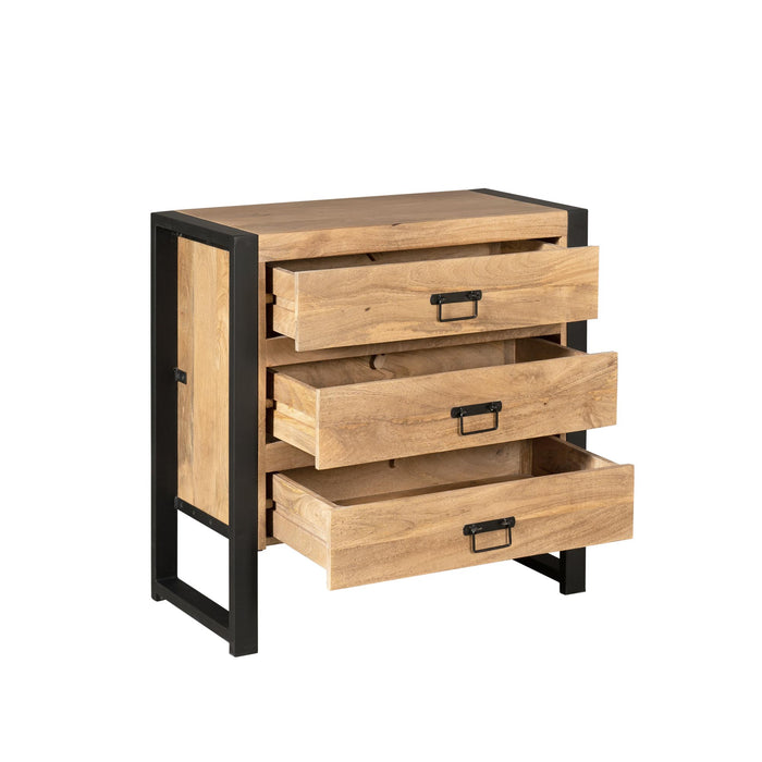 Ladenkast Britt Drie Lades Naturel Mangohout  80 cm