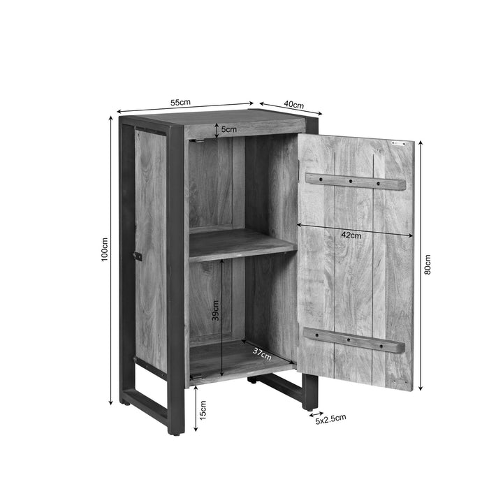 Halkast Britt met deur Naturel Mangohout 55 cm
