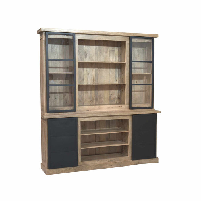 Vitrinekast Noa Naturel Mangohout 200 cm
