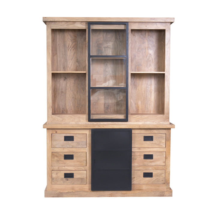 Vitrinekast Noa Naturel Mangohout 160 cm
