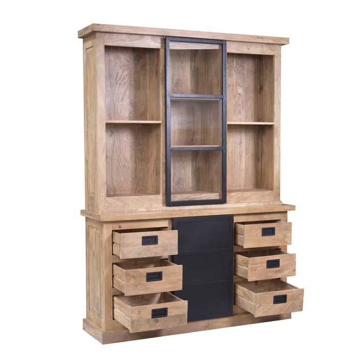 Vitrinekast Noa Naturel Mangohout 160 cm