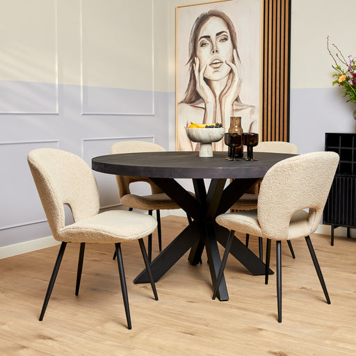Ronde eettafel Denver Zwart Mangohout 150 cm