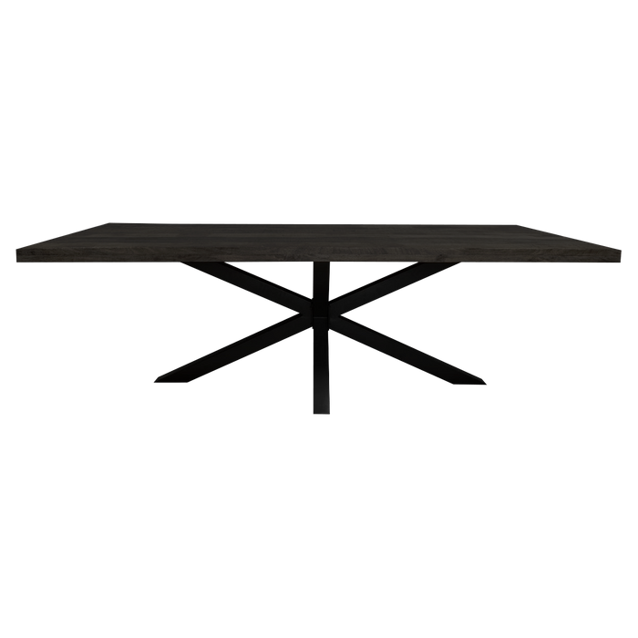 Rechthoekige eettafel Denver Zwart Mangohout 200 cm