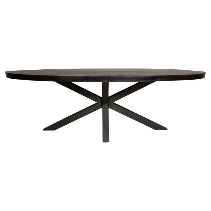 Ovale eettafel Denver Zwart Mangohout 180 cm
