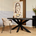 Ovale eettafel Denver Zwart Mangohout 160 cm