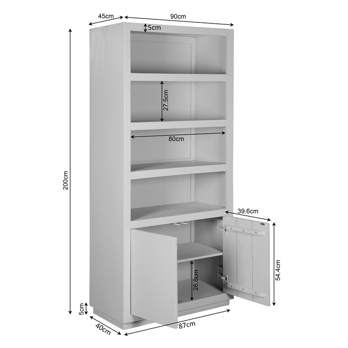 Boekenkast Brussel Bruin Mangohout 90 cm