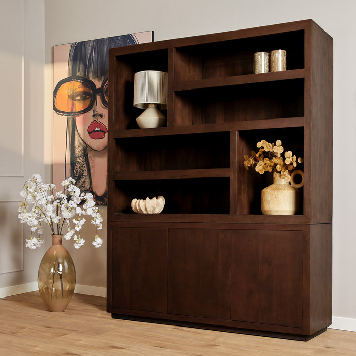Vakkenkast Brussel XL Bruin Mangohout 160 cm