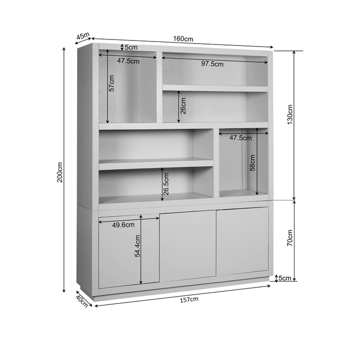 Vakkenkast Brussel XL Bruin Mangohout 160 cm