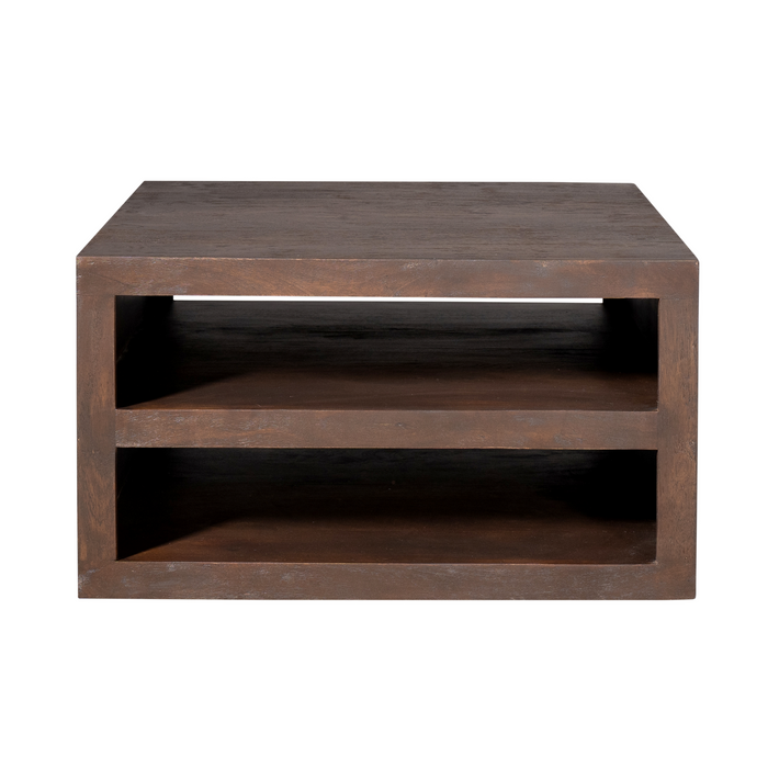 Vierkante salontafel Brussel Bruin Mangohout 80 cm