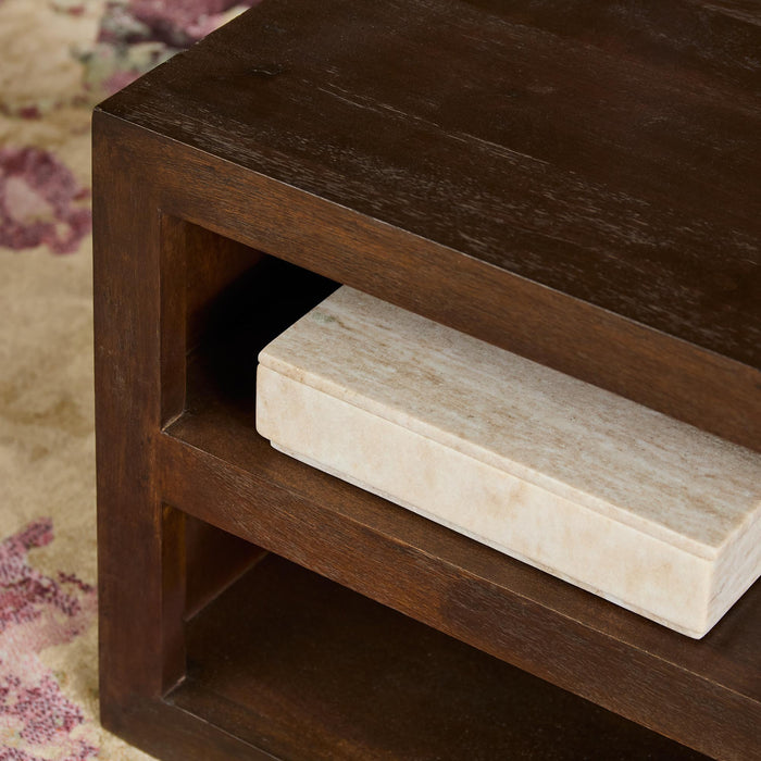 Vierkante salontafel Brussel Bruin Mangohout 80 cm