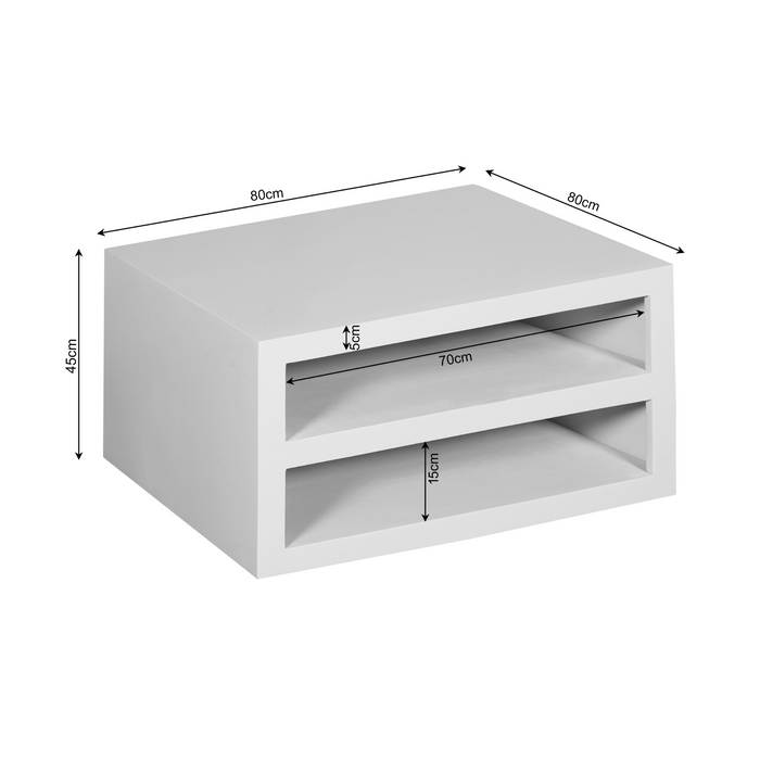 Vierkante salontafel Brussel Bruin Mangohout 80 cm