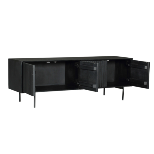Tv meubel Madison Zwart Mangohout 165 cm