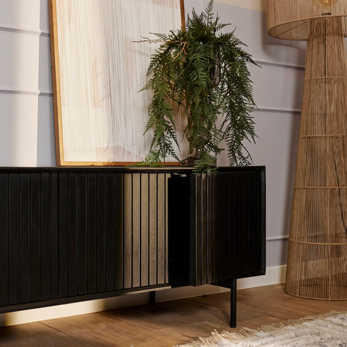 Tv meubel Madison Zwart Mangohout 210 cm
