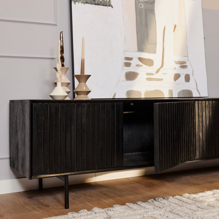 Tv meubel Madison Zwart Mangohout 210 cm