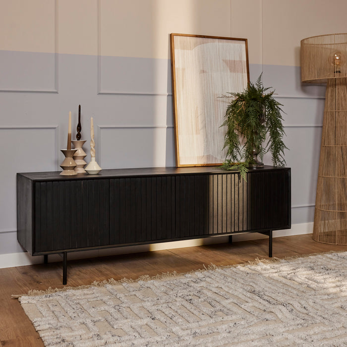 Tv meubel Madison Zwart Mangohout 165 cm