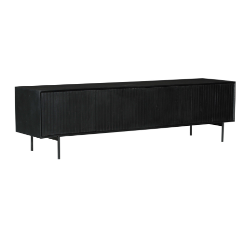 Tv meubel Madison Zwart Mangohout 210 cm