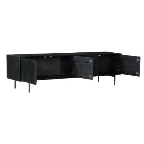 Tv meubel Madison Zwart Mangohout 210 cm