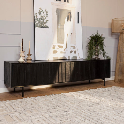 Tv meubel Madison Zwart Mangohout 210 cm