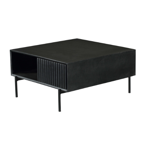 Vierkante salontafel Madison Zwart Mangohout 80 cm