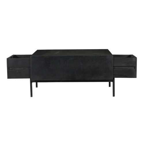 Vierkante salontafel Madison Zwart Mangohout 80 cm