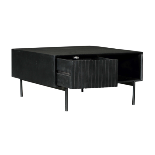 Vierkante salontafel Madison Zwart Mangohout 80 cm