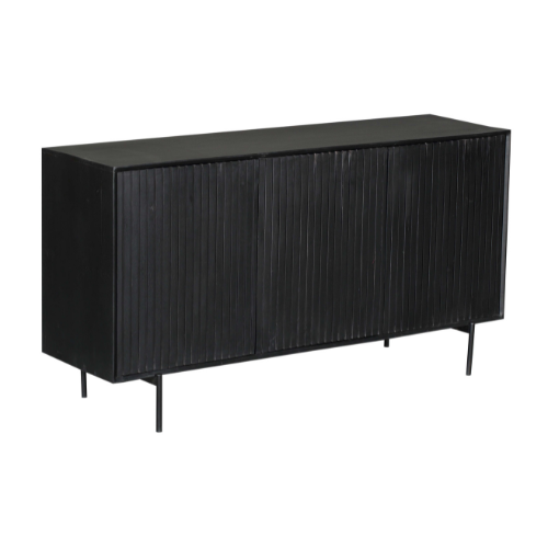 Dressoir Madison Zwart Mangohout 165 cm