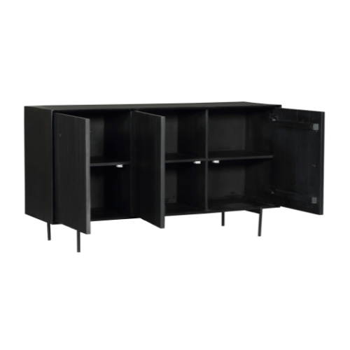Dressoir Madison Zwart Mangohout 165 cm