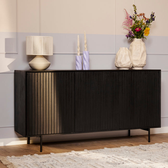 Dressoir Madison Zwart Mangohout 165 cm