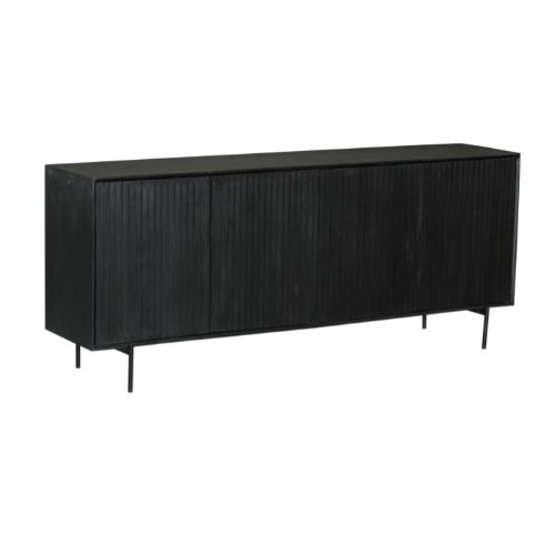 Dressoir Madison Zwart Mangohout 210 cm