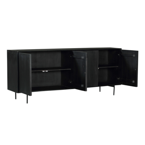 Dressoir Madison Zwart Mangohout 210 cm