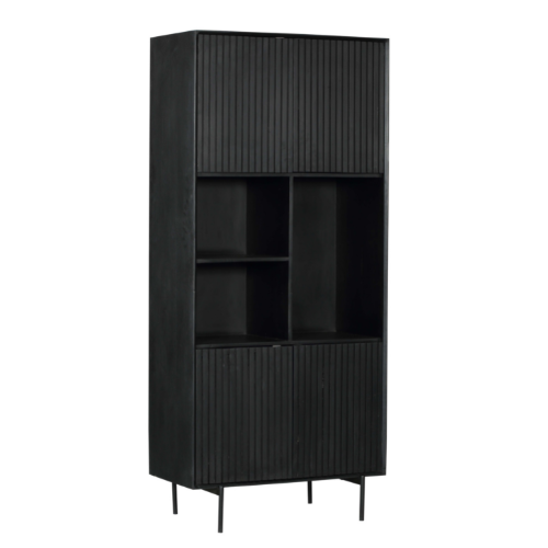 Vakkenkast Madison Zwart Mangohout 90 cm