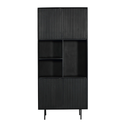Vakkenkast Madison Zwart Mangohout 90 cm