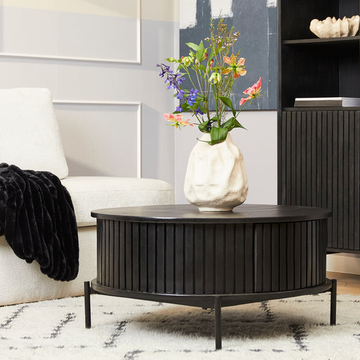 Ronde salontafel Madison Zwart Mangohout 80 cm