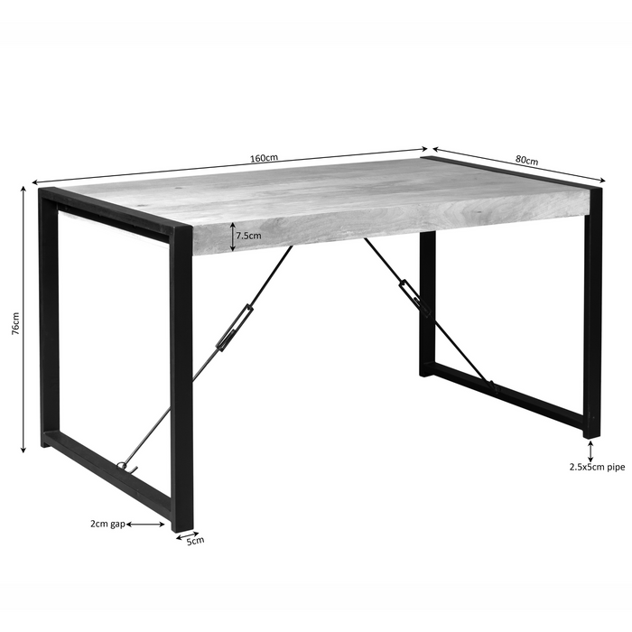 Rechthoekige eettafel Boaz Naturel Mangohout 160 cm