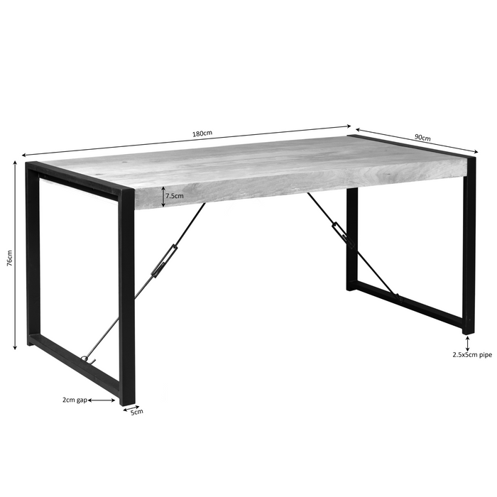 Rechthoekige eettafel Boaz Naturel Mangohout 180 cm