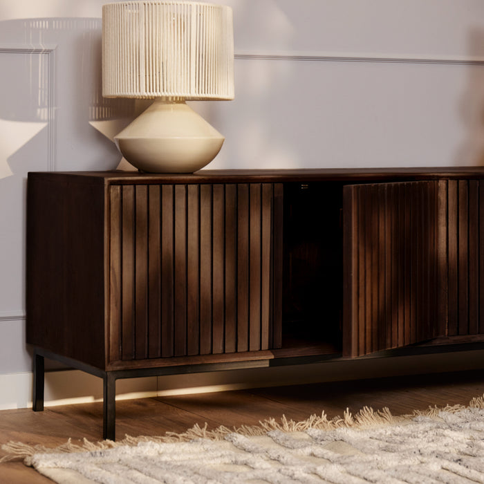 Tv meubel Madison Bruin Mangohout 165 cm