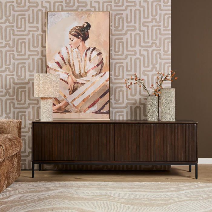 Tv meubel Madison Bruin Mangohout 165 cm