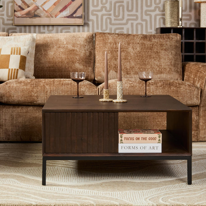Vierkante salontafel Madison Bruin Mangohout 80 cm
