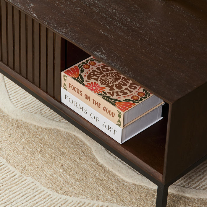 Vierkante salontafel Madison Bruin Mangohout 80 cm