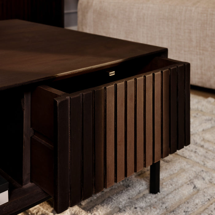Vierkante salontafel Madison Bruin Mangohout 80 cm