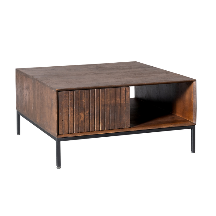 Vierkante salontafel Madison Bruin Mangohout 80 cm