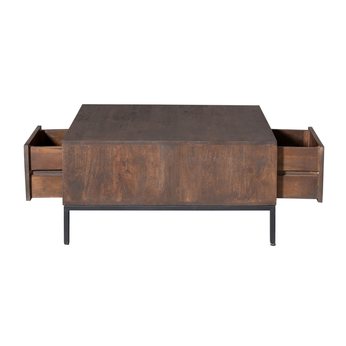Vierkante salontafel Madison Bruin Mangohout 80 cm