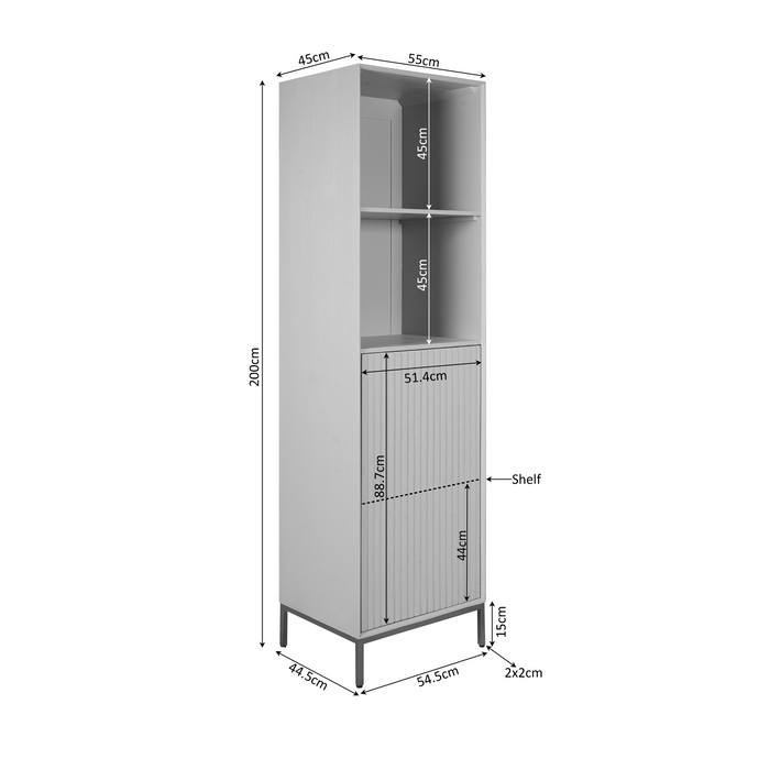Boekenkast Madison Bruin Mangohout 55 cm