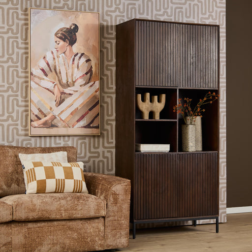 Vakkenkast Madison Bruin Mangohout 90 cm