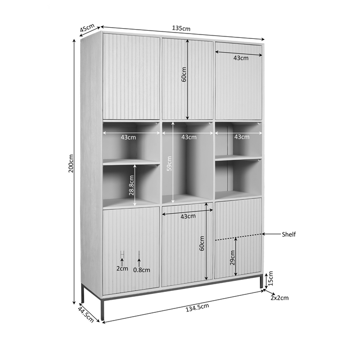 Vakkenkast Madison XL  Bruin Mangohout 135 cm
