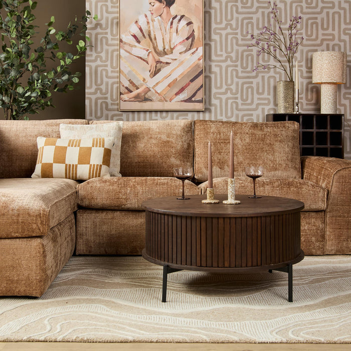 Ronde salontafel Madison Bruin Mangohout 80 cm