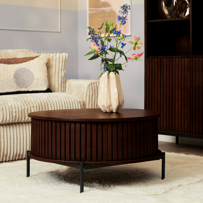 Ronde salontafel Madison Bruin Mangohout 80 cm