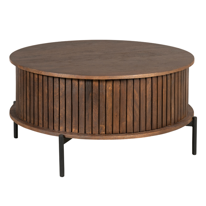 Ronde salontafel Madison Bruin Mangohout 80 cm